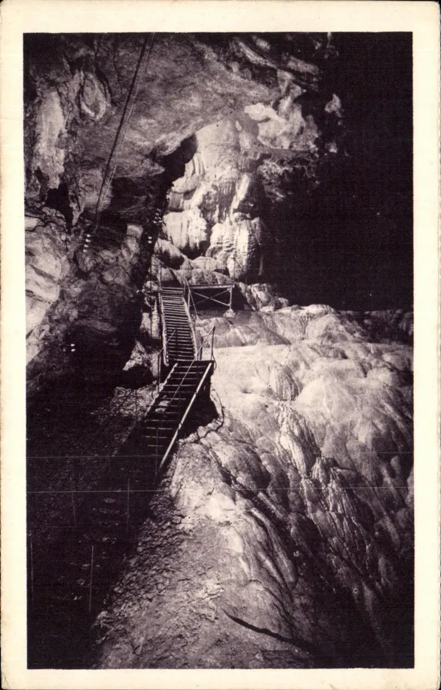 Padirac-Quelle (Los) — Großer Dom, Treppen und Stalaktiten-Wasserfälle — Illustrierte Postkarten « FLIM. » Nr. 66 - Vorderseite