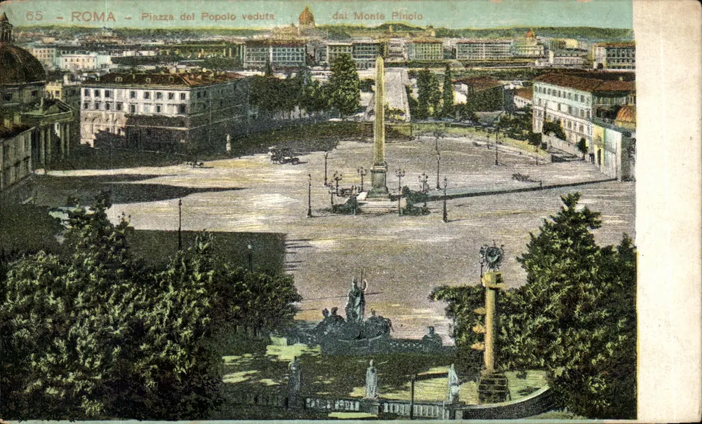 Rom - Ansicht der Piazza del Popolo vom Monte Pincio — Serie 65 - Vorderseite