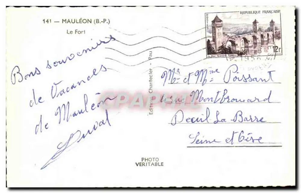 Le Fort — Mauléon (B.P.) — Editor Chantecler, n°141 - Verso