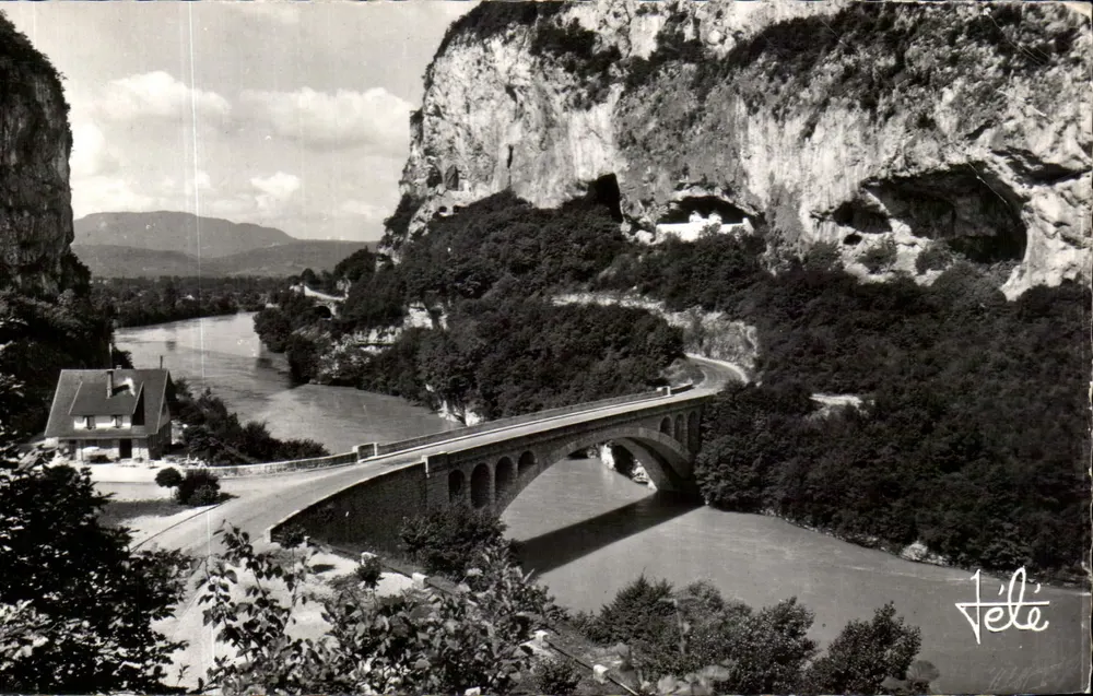 Pont de la Balme — vue du canyon du Rhône — éditeur TELE. Impression 518 - Vorderseite