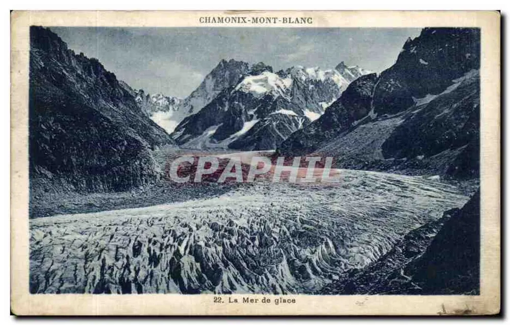 Chamonix-Mont-Blanc — A Mar de gelo — G. Tarras, fot.édit. - Frente