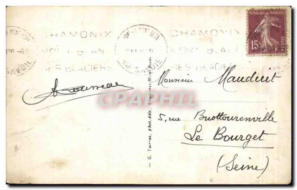 Chamonix-Mont-Blanc — A Mar de gelo — G. Tarras, fot.édit. - Verso
