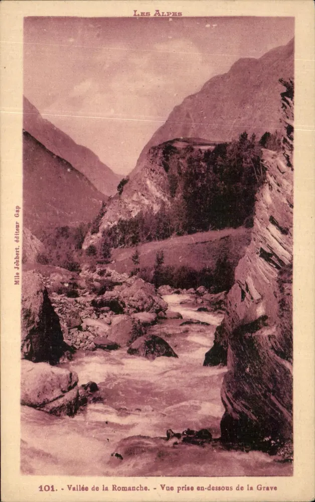 Tal der Romanche — Aufnahme von unten der Grave — Miss Jolbert, Verlag Gap, Nr. 101 - Vorderseite