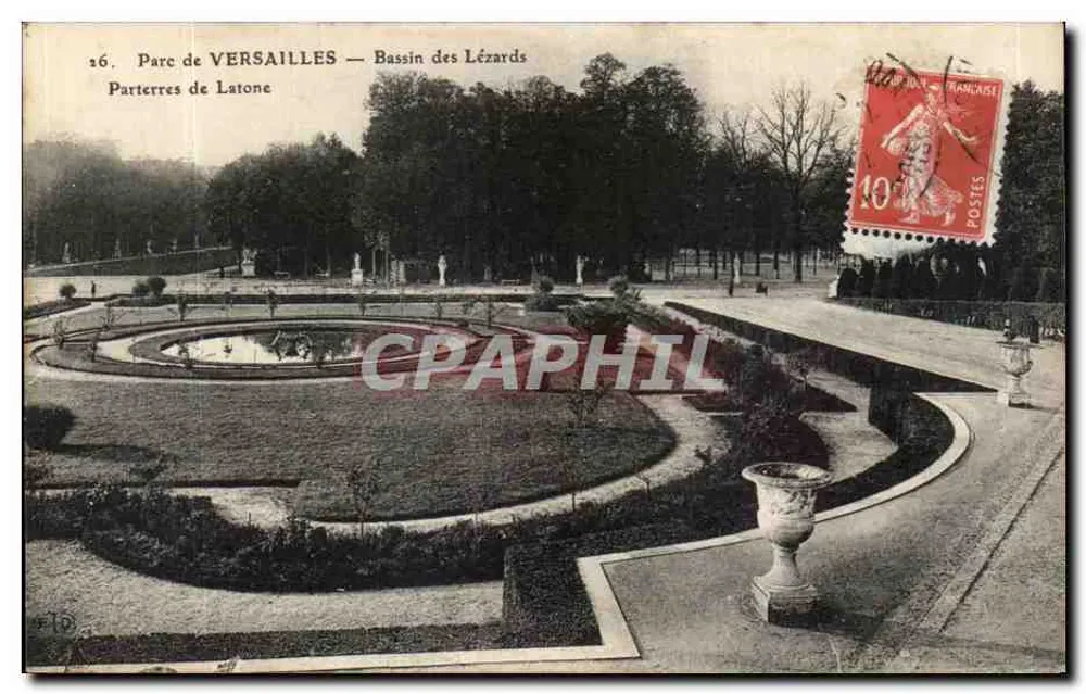 Versailles — Bassin des Lézards, Parterres de Latone - Vorderseite