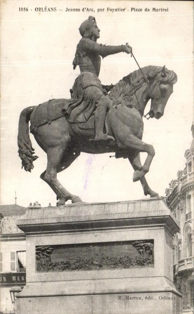 Orléans — Reitstatue der Jeanne d'Arc von Foyatier — Place du Martroi — M. Marron, Verlag, Orléans - Vorderseite