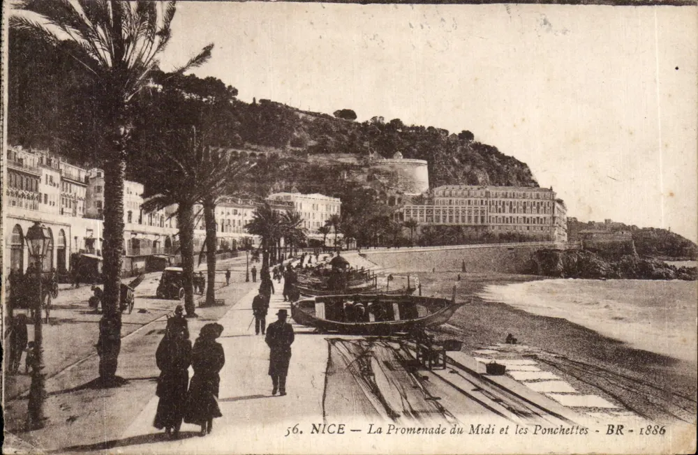 Nizza — Die Promenade du Midi und die Ponchettes — BR — 1886 - Vorderseite