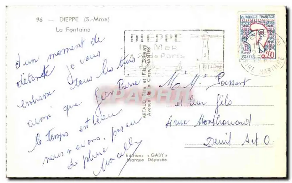 Fontaine de Dieppe — editor Gaby, n°96 - Verso
