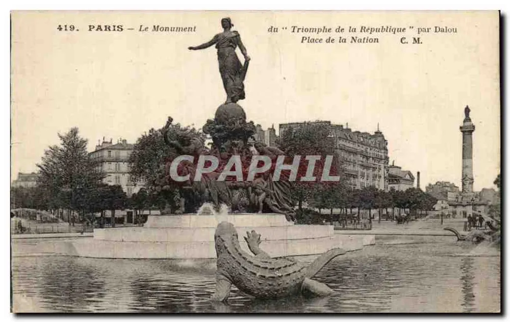 Paris — Der Monument des « Triomphe de la République » von Dalou — Place de la Nation — C.M. n°419 - Vorderseite