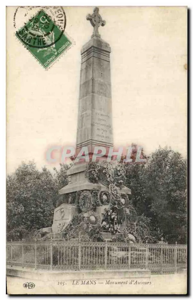 LE MANS — Monument d'Auverours — Éditeur BPD, n° 105 - Frente