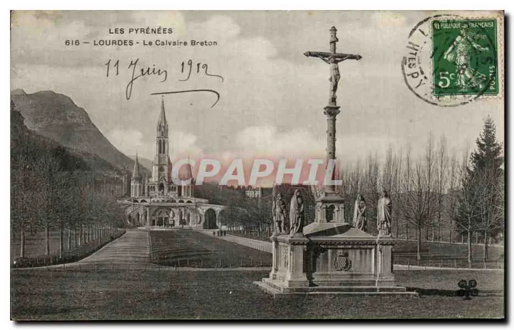Lourdes - O Calvário Bretão — editor desconhecido, n° 616 - Frente