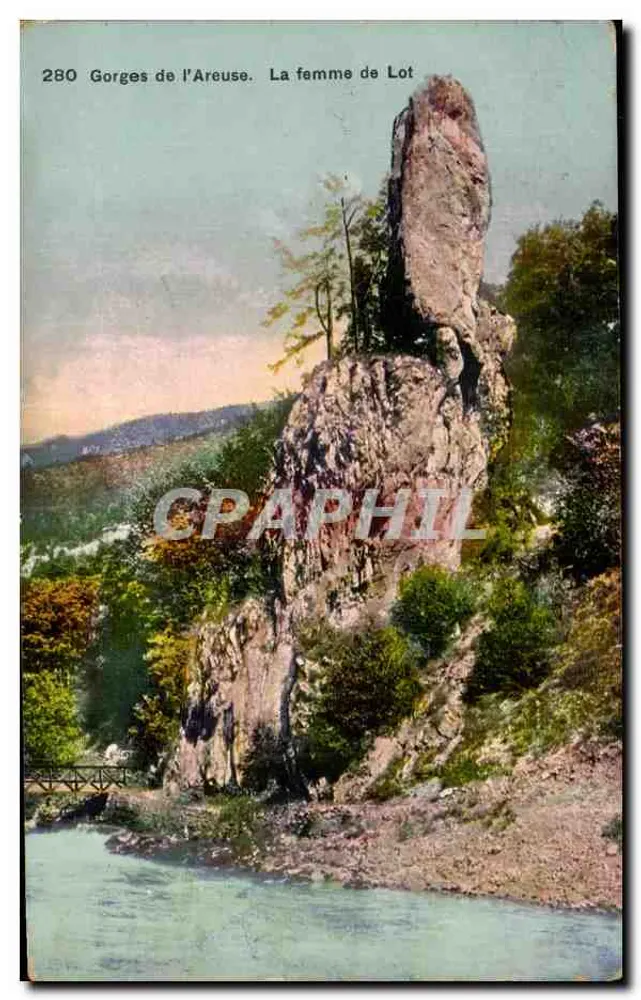 Gorges de l'Areuse. Die Frau Lots — Phototypie Ca, Neuchâtel — Nr. 280 - Vorderseite