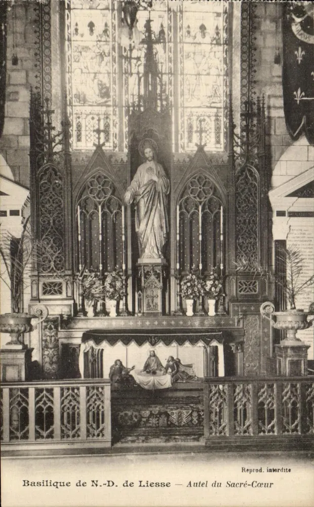 Basilique Notre-Dame de Liesse — Altar des Heiligen Herzens — Phototypie J. Béchamie, Reims - Vorderseite
