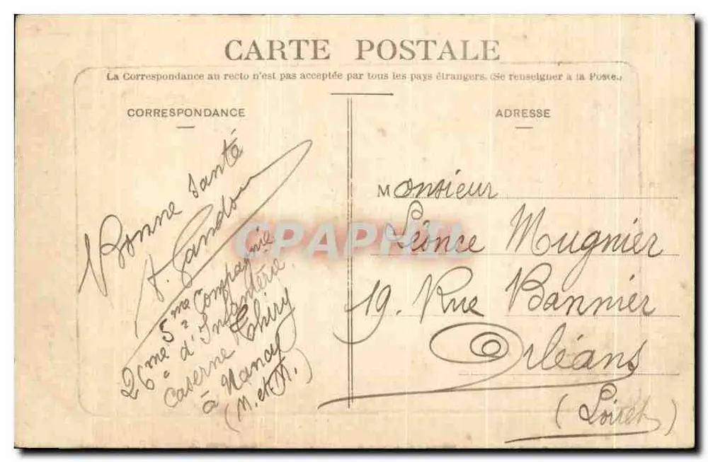 Nancy - Arco do Triunfo (Lado Norte) — editor Ref. Beuque - Verso