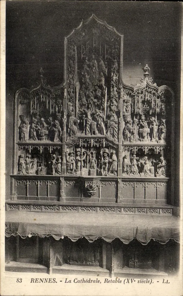 Rennes - A Catedral, Retable (século XV) - L.L. - Frente