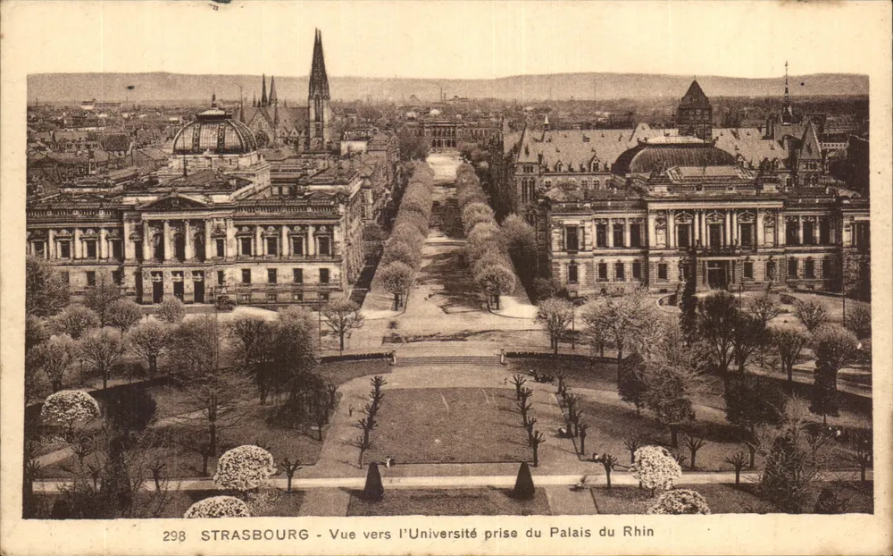 Strasbourg — Blick Richtung Universität vom Palais du Rhin — Verlag « Souffrance » n°298 - Vorderseite