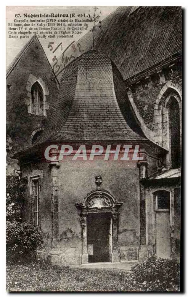 Nogent-le-Rotrou (E-et-L.) — Friedhofskapelle des 17. Jahrhunderts von Maximilien de Béthune, Herzog von Sully (1530-1641), Minister von Henri IV und seiner Frau Rachelle de Cochesflet — Verleger nicht sichtbar - Vorderseite