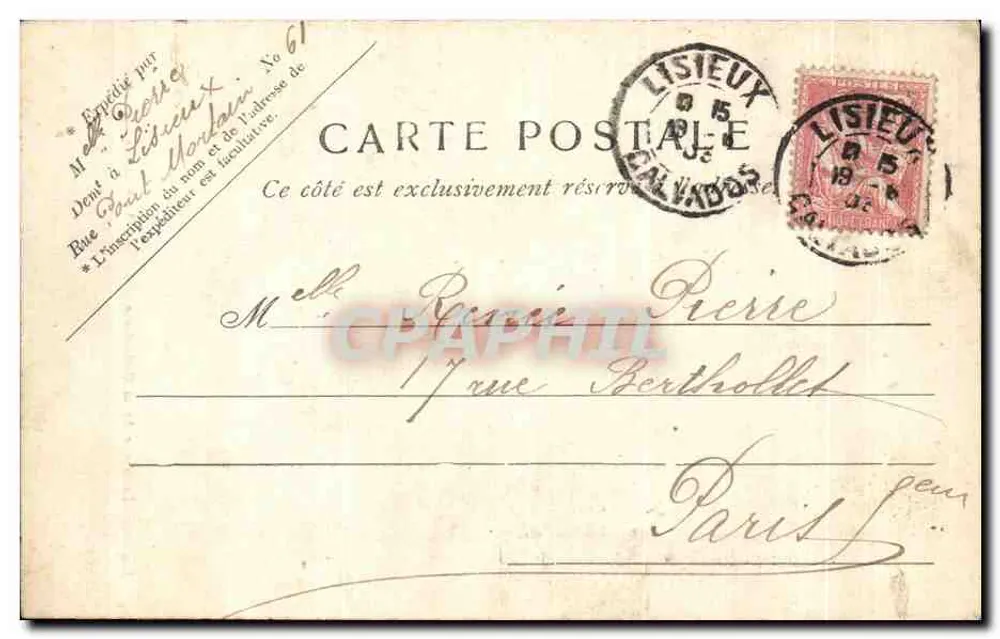 Lisieux. Interior da Catedral — V. P. Paris N. 14. - Verso