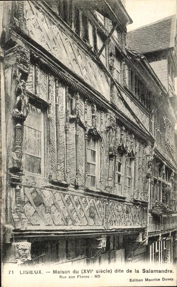 Lisieux — Casa do século XVI chamada de Salamandra — Edição Maurice Duvey - Frente