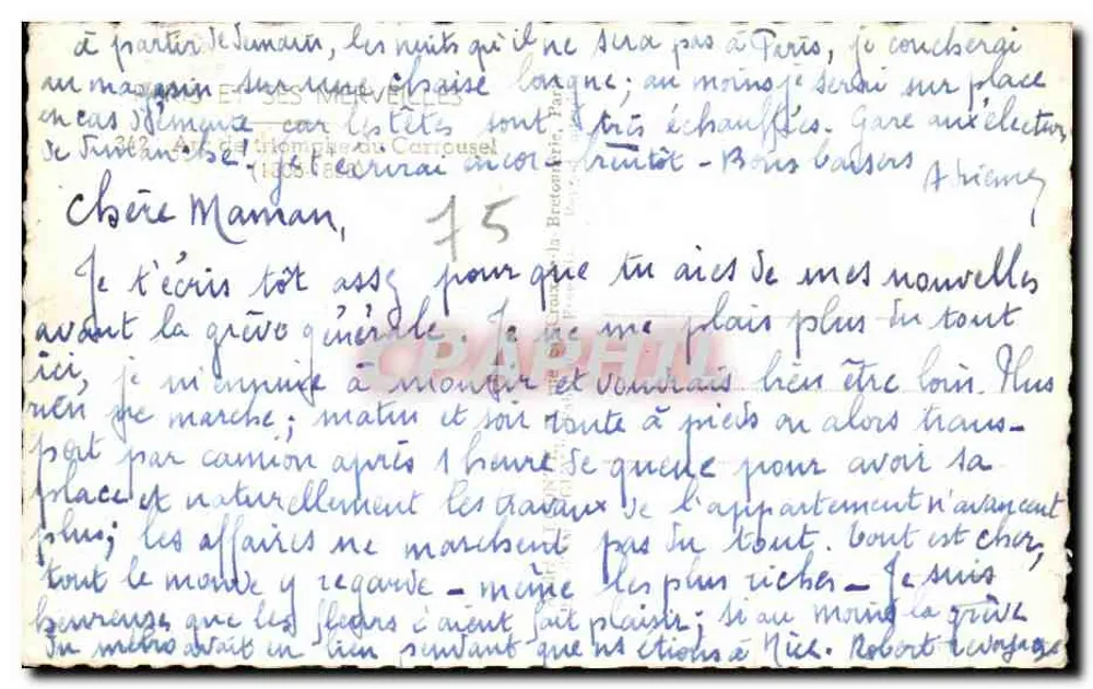 Arco do Triunfo do Carrousel — Paris — editor Guy - Verso