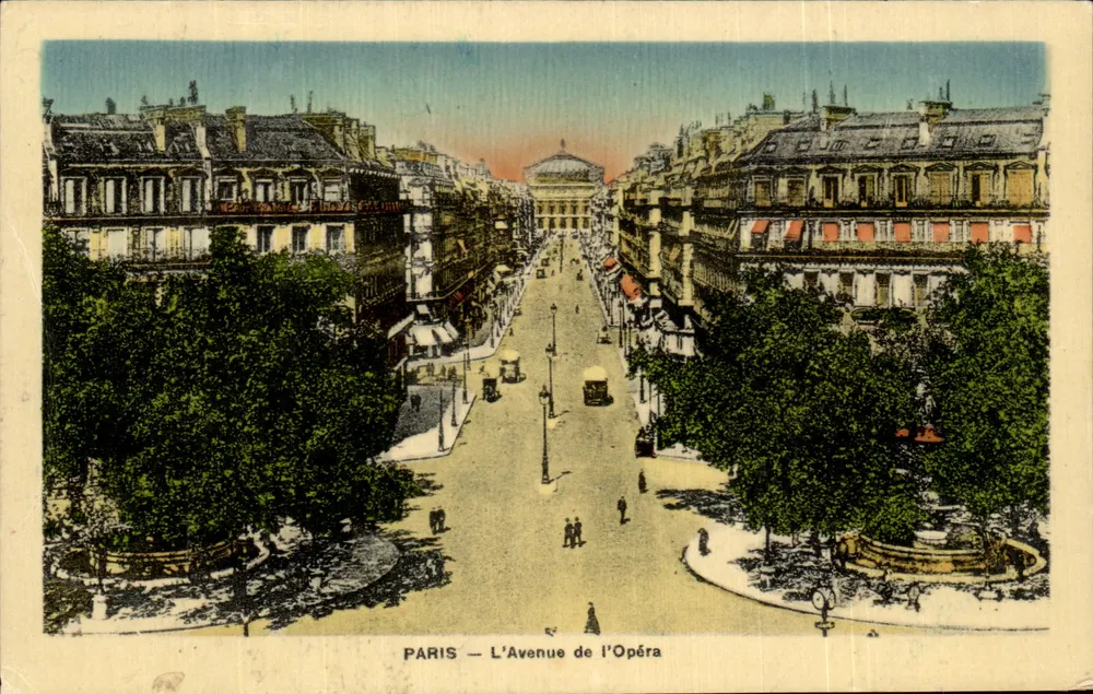 PARIS — A Avenida da Ópera — Fototipia Laquolor, Série N° 14 - Frente