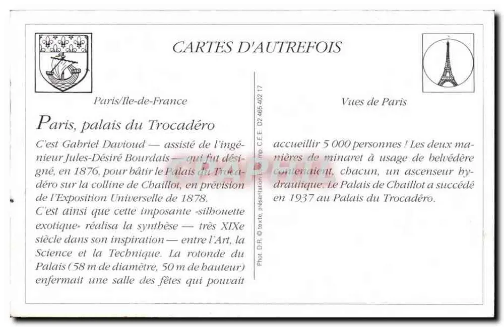 Paris — O Trocadéro — L.D. - Verso