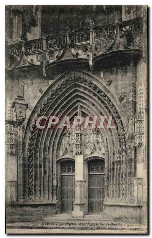 Niort — Portal der Kirche Notre-Dame — Verleger Hallet Boussery - Vorderseite