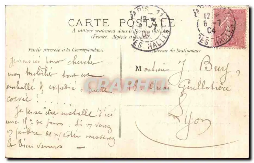 Paris — Teatro do Châtelet e coluna da praça — P. Marmuse, Paris, n° 356 - Verso