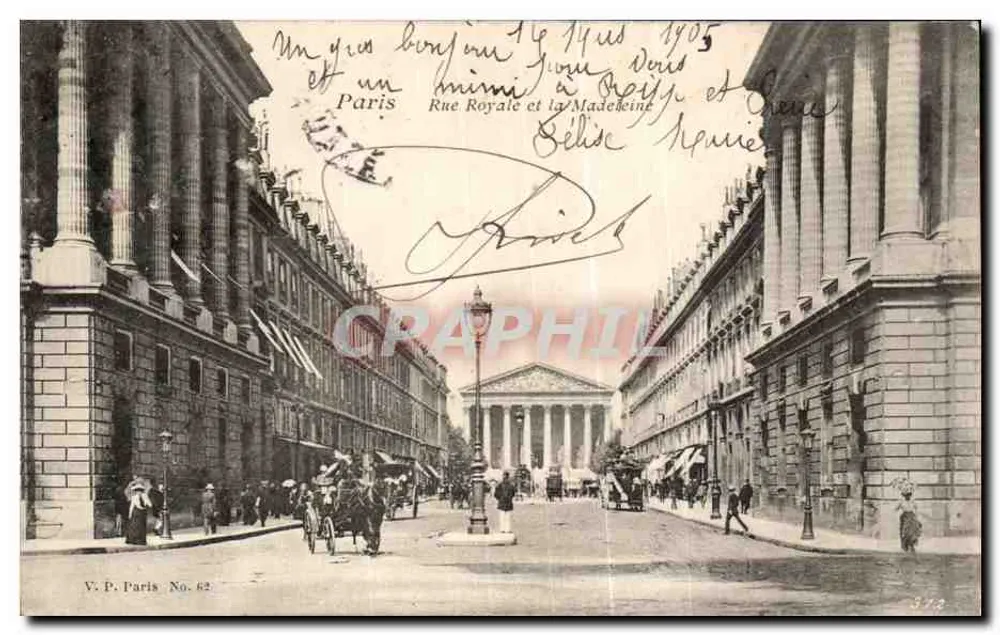 Paris — Rue Royale e a Madeleine — V.P. Paris No. 62 - Frente