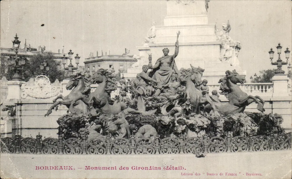 Bordeaux — Monument dos Girondinos (detalhe) — Edição das 'Damas da França' - Bordeaux - Frente