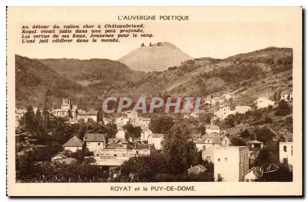 Royat und der Puy-de-Dôme — Poetische Auvergne — J. Gouttefangeas, Verlag Nr. 1148 - Vorderseite