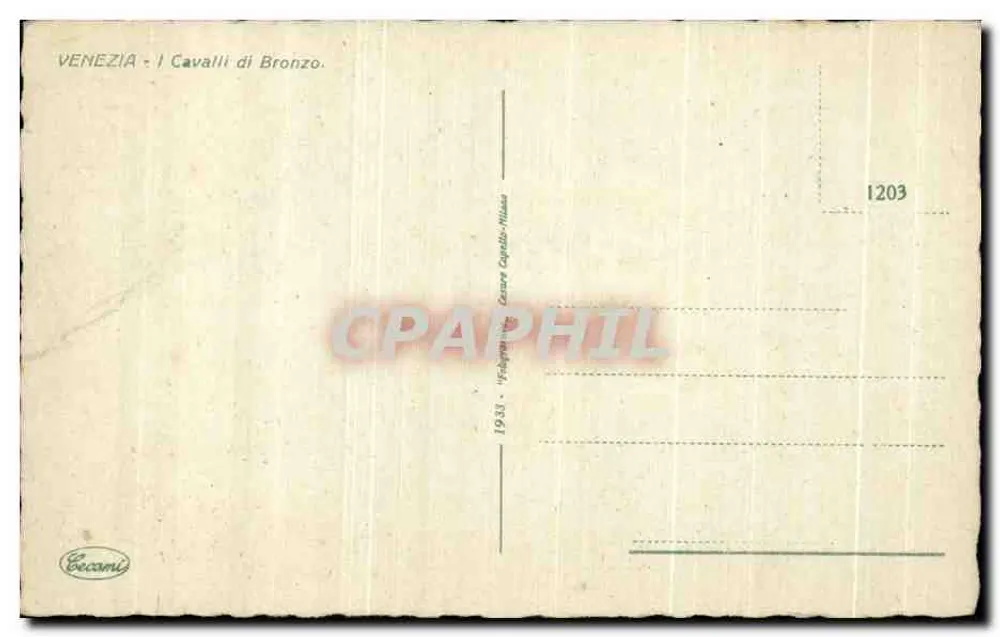 Vêneto - Os Cavaleiros de Bronze - Editor Cecamia, n°1203 - Verso