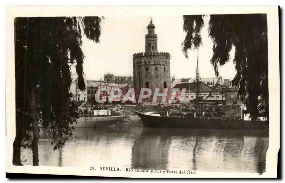 Sevilla — Río Guadalquivir und Torre del Oro - Vorderseite