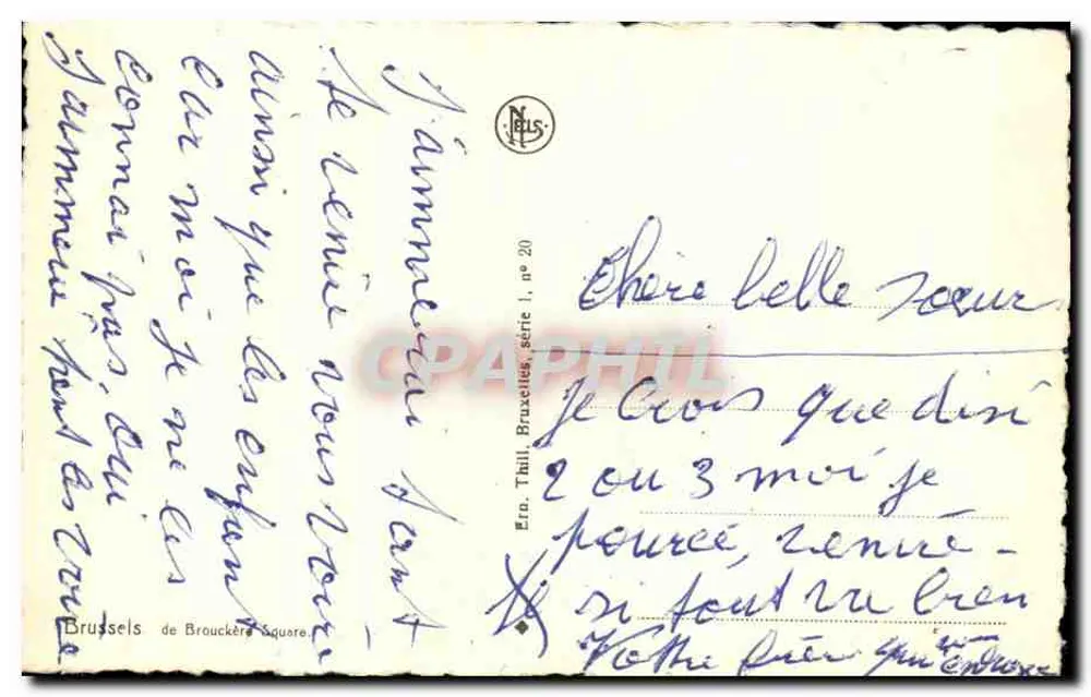 Place de Brouckère — Blick zum Boulevard Anspach — E. Thill, Serie I, n° 20 - Rückseite