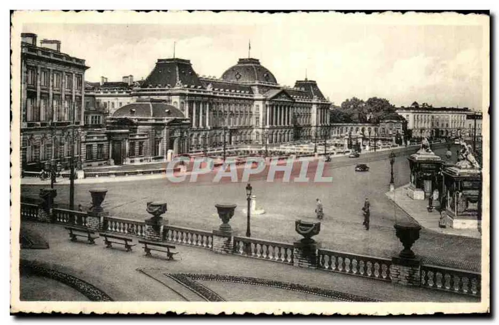 Palácio Real em Bruxelas — vista panorâmica — Ér. Thill, Bruxelas, série I, n° 42 - Frente