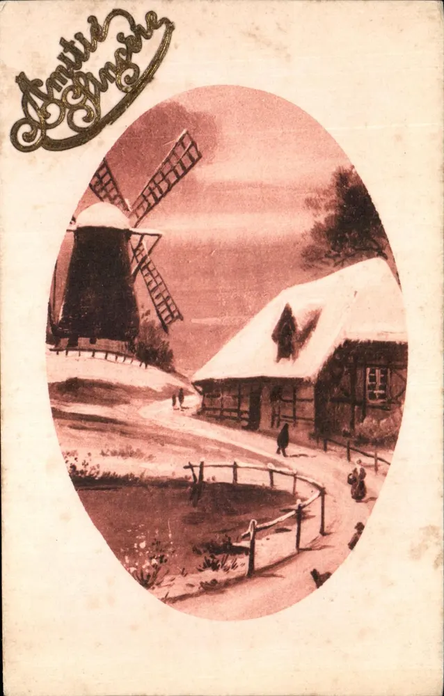 Winterlandschap met windmolen — uitgever Concessionnaire de l'Imprimerie de Paris, n° 5008 - Voorkant