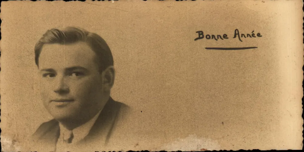 Porträt eines Mannes — 'Guten Jahresbeginn' — Anonyme Ansichtskarte - Vorderseite