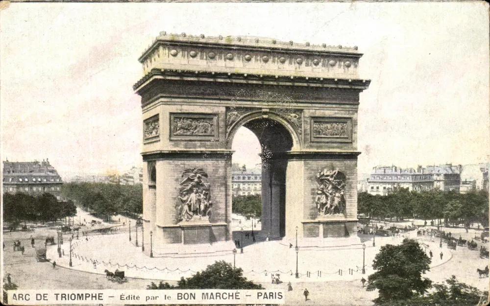 Arco do Triunfo — Paris — Editado pelo Bon Marché - Frente