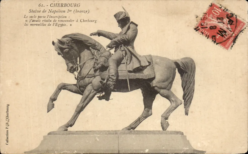 Cherbourg — Statue de Napoléon Ier (bronze) — Collection P.-B., Cherbourg - Frente