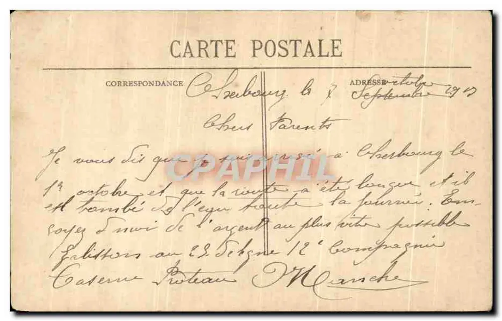 Cherbourg — Statue de Napoléon Ier (bronze) — Collection P.-B., Cherbourg - Verso