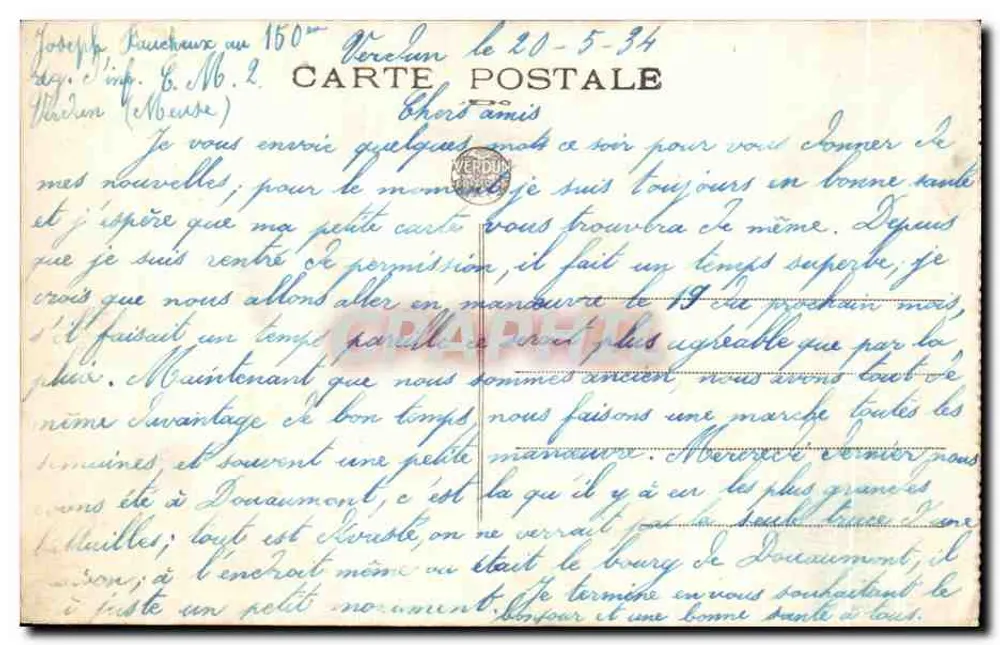 Verdun — Militärgewölbe des Pavé-Viertels (6.000 Grabstellen) — unbekannter Verlag, Nr. 368 - Rückseite