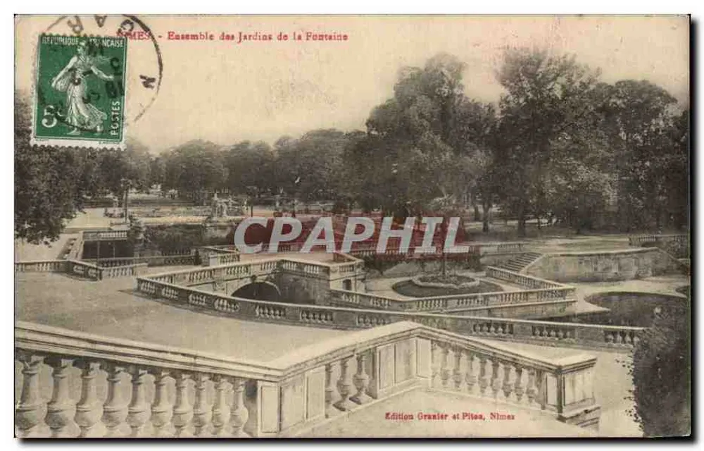 Gärten der Fontaine — Nîmes — Édition Granier 41 Pites, Nîmes - Vorderseite