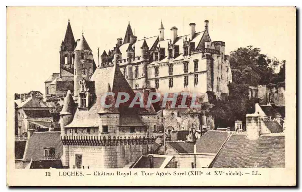 Loches — Königliches Schloss und Turm Agnès Sorel (13. und 15. Jahrhundert) — LL. - Vorderseite