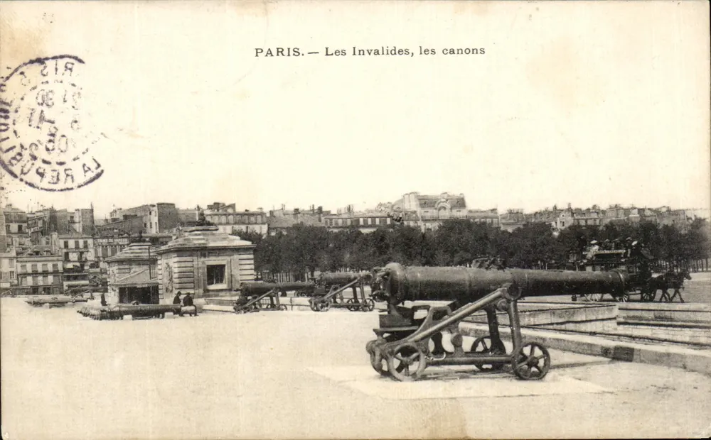 Paris — Les Invalides, os canhões — Editor não identificado - Frente
