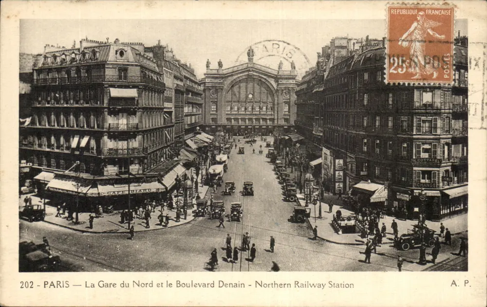 PARIS — Bahnhof Nord und Boulevard Denain — A. P. - Vorderseite