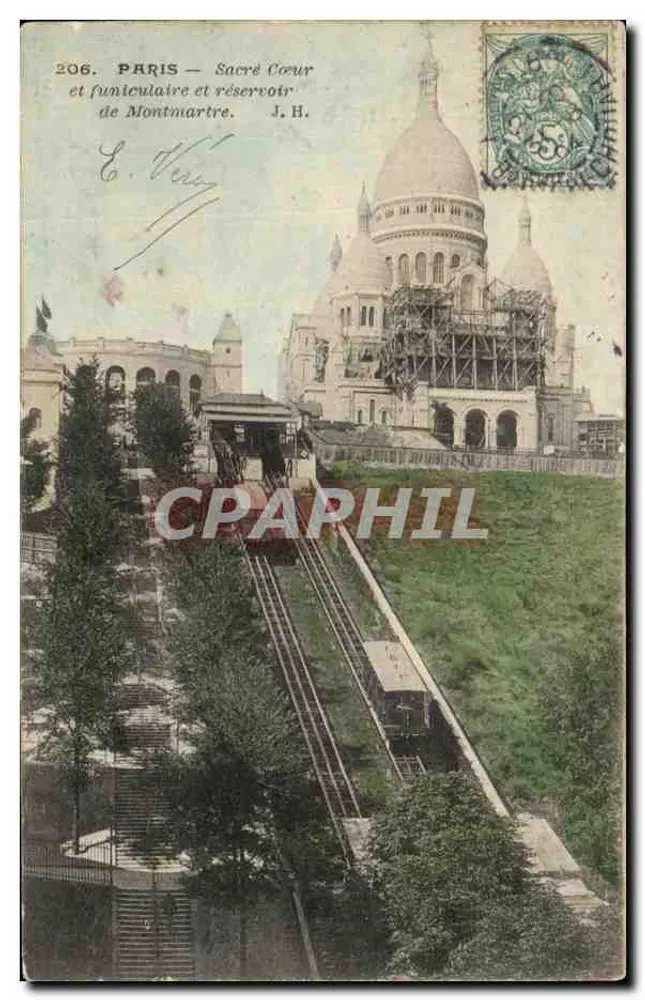 Paris — Sacré-Cœur und Montmartre-Funicular — J. H. n°206 - Vorderseite