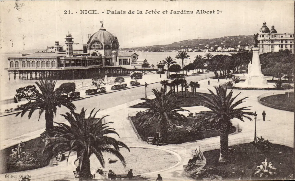 Niza - Palacio de la Darsena y Jardines Albert I° — Edición Gillette, n°21 - Anverso