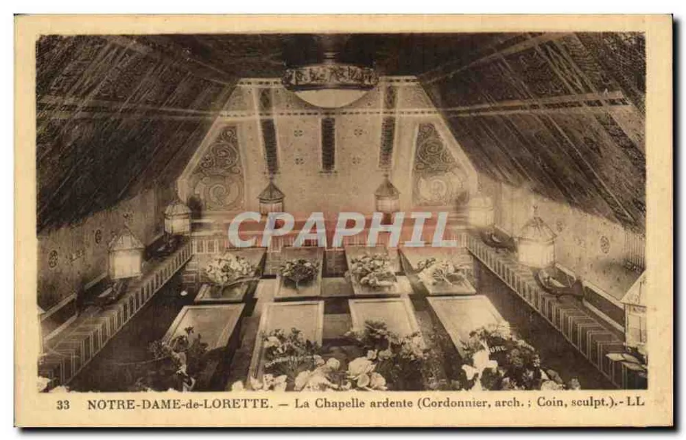 Notre-Dame-de-Lorette — Die brennende Kapelle (Cordonnier, arch. ; Coin, sculpt.) — LL n°33 - Vorderseite
