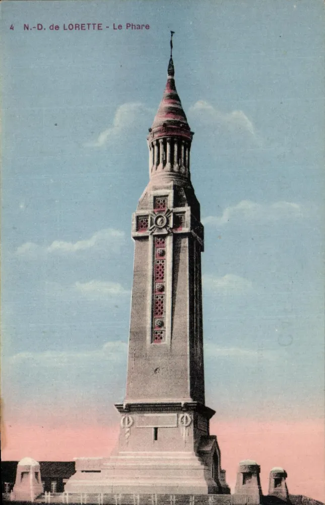 N.-D. de Lorette - O Farol — monumento comemorativo — cliché E. Fauchais - Frente