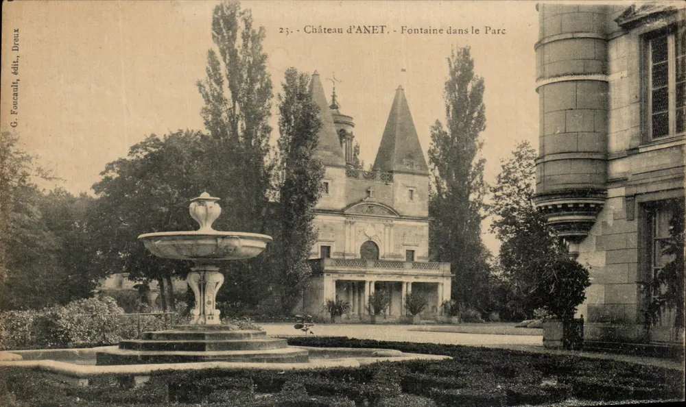 Castelo de ANET — Fonte no Parque — G. Fonceaulx, editor, Dreux - Frente