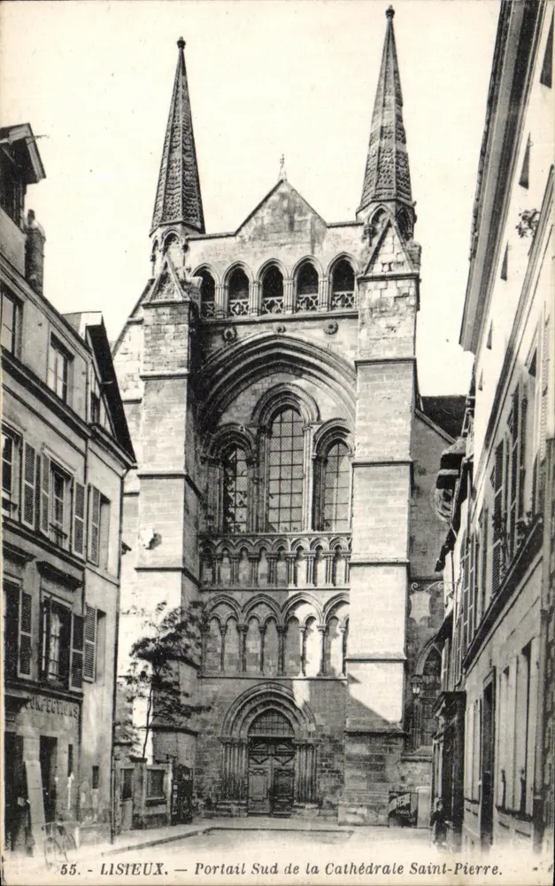 Lisieux — Südportal der Kathedrale Saint-Pierre — G. Artaud, Verleger, Nr. 55 - Vorderseite